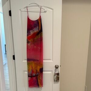 Zara Multicolor Abstract Maxi Dress